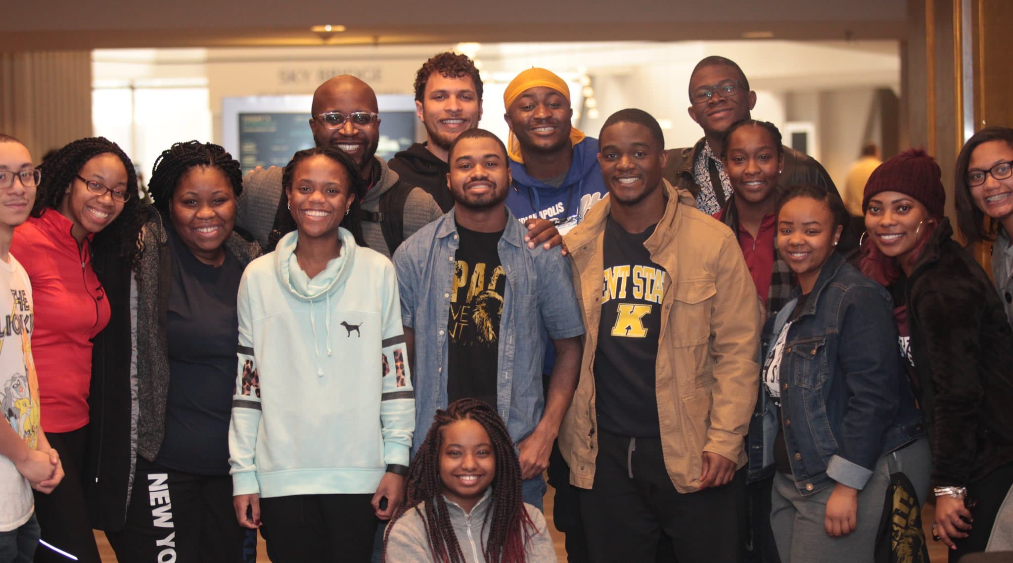 Impact students building community at a campus gathering