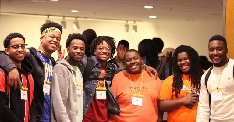 Impact chapter students at a gathering