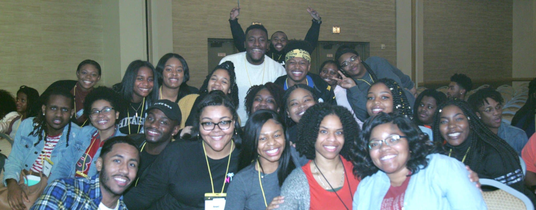 Students gathered at an Impact event
